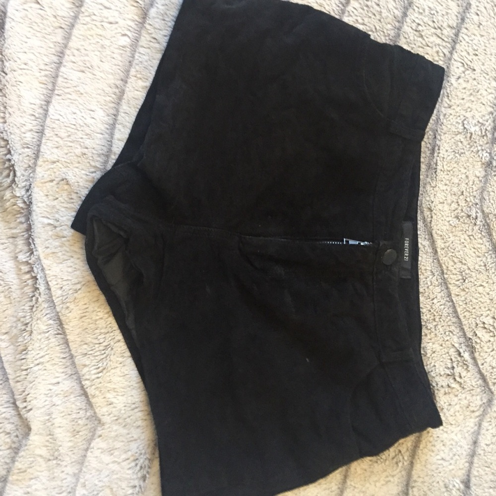 Suede high waisted shorts